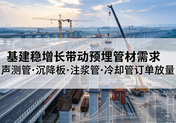 扎囊基建稳增长带动预埋监测管材需求，声测管、沉降板、注浆管订单持续放量